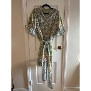 Juliet Dunn, London Dress, Boho  gold ruffle sleeves, Size 1